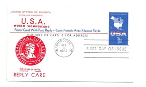 Tarjeta de respuesta UY20 8c+8c EE. UU. Jackson FDC - Imagen 1 de 1