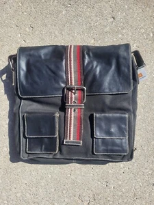 Wilsons Cuero Negro Laptop Maletín Bolso Mensajero Grande 15x13 * DE COLECCIÓN NUEVO CON ETIQUETAS - Imagen 1 de 10