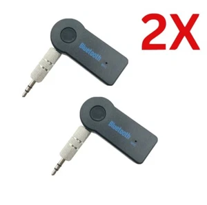 2 Auxiliar Transmisor  inalámbrico  Receptor Bluetooth 3,5mm Para Coche TV Phone - Picture 1 of 12