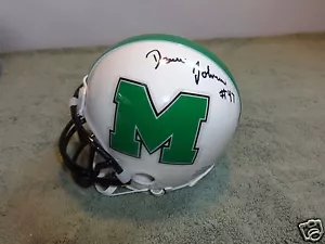 DEVON JOHNSON MARSHALL THUNDERING HERD SIGNED MINI HELMET W/COA - Picture 1 of 3