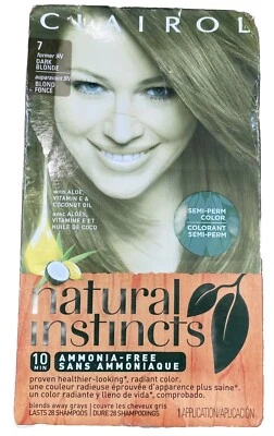 Clairol Natural Instincts Semi-Perm Hair Color 7 Dark Blonde Former 9N HTF - Image 1 of 4