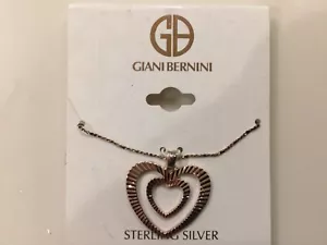 Collana con ciondolo doppio cuore Giani Bernini in argento sterling R281 NUOVA $110 - Foto 1 di 3