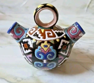 Barattolo ceramica doppio beccuccio del Paraguay. Arte storica tradizionale da collezione - Foto 1 di 11