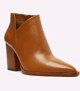 Arezzo Nappa Boot Curcums Cora Ankle Boot Leather Sz 6 Chestnut Color Nib - Picture 1 of 6