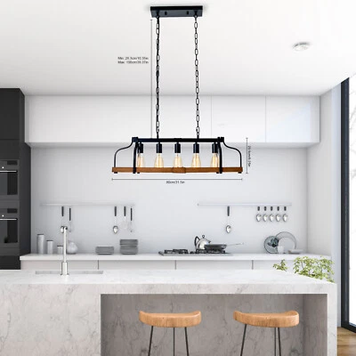 Farmhouse Chandelier 5-Light Pendant Lamp Rustic Ceiling Fixture Dining Room - Image 1 of 4