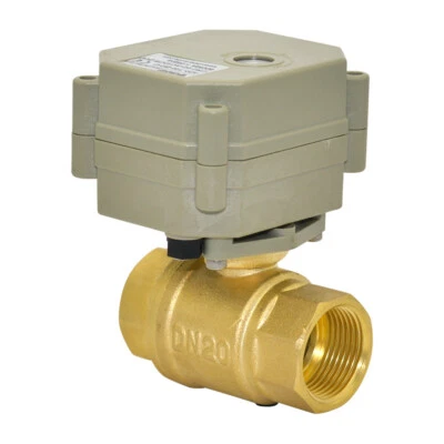 Válvula de bola motorizada de latón DN20 bidireccional AC110 ~ 230V, válvula eléctrica de 3/4" pulgadas Foto 1 de 4
