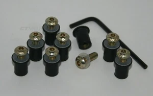 Ducati SS ST SCREEN SET GOLD - M5 Gummi Well Muttern Schrauben / Bolzen / Befestigungen X8 - Bild 1 von 1