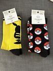 H&M men's socks Pokemon Pikachu Size 10-11.5 🐾 2 Separate Pairs