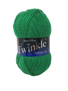 James C Brett Twinkle DK Knitting/Crochet Yarn, 100g Green TK22 - Picture 1 of 2