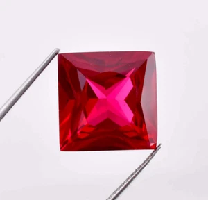 15x15 MM Natural Mozambique Blood Red Ruby Princess Cut Loose Gemstone Certified - Picture 1 of 6