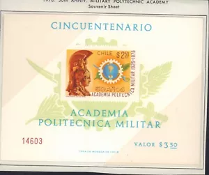 CILE 1976 ACCADEMIA POLITECNICA MILITARE 493 FOGLIO RICORDO MNH - Foto 1 di 1