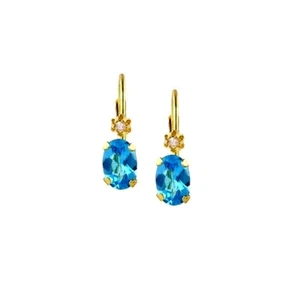 【NEW】AMBRAS 10K B/T & DIAMOND LEVERBACK EARRINGS - Picture 1 of 6