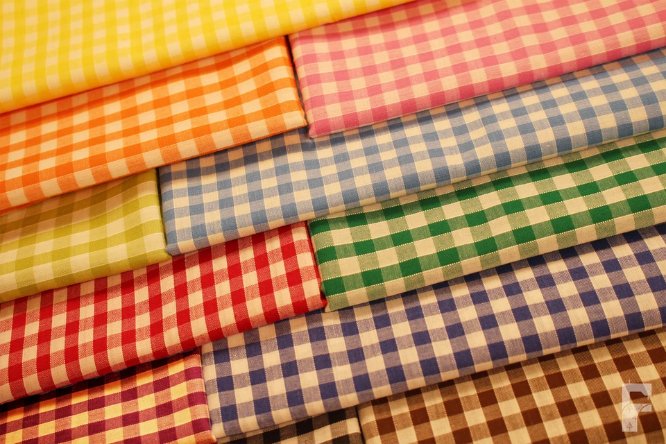 Gingham Polycotton Fabric 1/4 Inch Square - SPRING SALE - 3m for price of 2m - Image 1 of 1