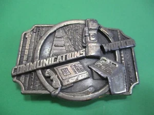 Vintage Communication Worker Belt Buckle 1990 Siskiyou F-89 Buckle Telephone USA - Picture 1 of 7