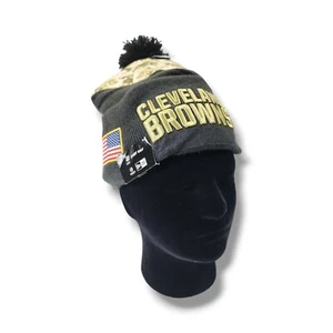 New Era Cleveland Browns NFL Salute To Service Embroidered Camo Knit Beanie  - Picture 1 of 9
