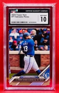 Salvador Perez - 24 MLB TOPPS NOW Card 71 - Kansas City Royals - 🔥CGC 10 - Picture 1 of 2
