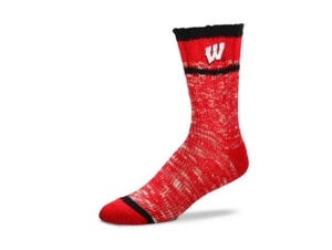 Wisconsin Badgers Red & Black Alpine Knit Deuce Crew Socks - Picture 1 of 1