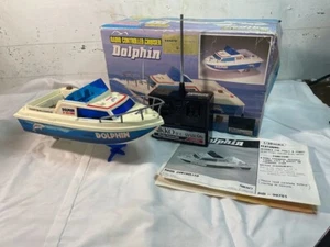 Vintage 80s Nikko RC SpeedBoat Motor Launch Dolphin d-99700 Boxed Tested Works - Picture 1 of 17