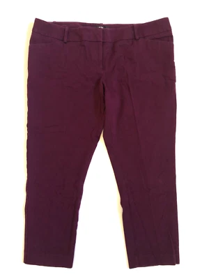 Mossimo Stretch Extensible Size 18 (40x25) Maroon Straight Crop Pants Women's - Image 1 of 4