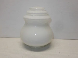 ANTIQUE WHITE GLASS ART DECO LAMP SHADE  - Picture 1 of 4