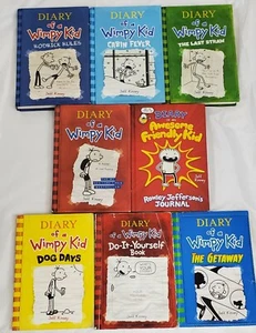 Diary of a Wimpy Kid & Awesome Friendly Kid by Jeff Kinney 5 Hard 3 Soft Cover - Picture 1 of 10