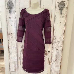 Jessica Simpson Sz Large Womans Eggplant Purple Lace Career Work Party Dress - Picture 1 of 10