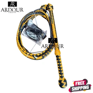 Rindsleder Bullenpeitsche 6 Fuß | Handarbeit 16 Zöpfe geflochten Indiana Jones Stil - Bild 1 von 5