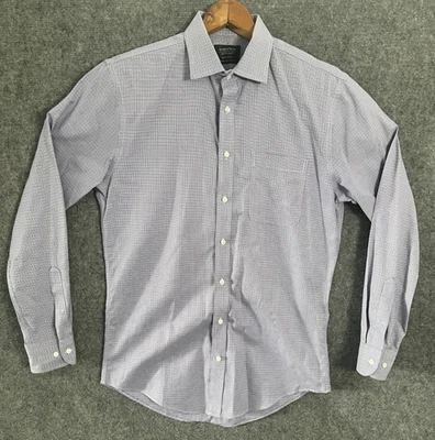 Camisa social masculina Nordstrom Smartcare 15.5 34-35 xadrez manga longa botão para baixo - Imagem 1 de 4