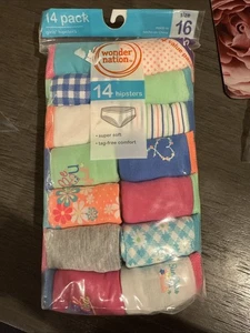 Wonder Nation Girls 14 Pack Hipsters Underwear Size 16 New In Package - Picture 1 of 5