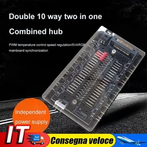 10-in-1 Chassis Fan Hub Space Saving ARGB Cable Splitter Hub for PC Case Chassis - Afbeelding 1 van 10