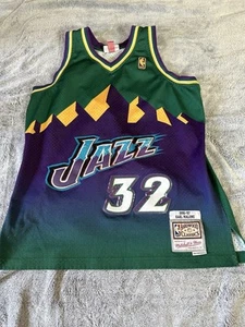 Karl Malone #32 Utah Jazz NBA Hardwood Classics Basketball Jersey Men's Sz M - Picture 1 of 13