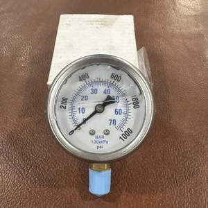 PIC GAUGES PRO-202L-254G Pressure Gauge, 2.5", 0-200psi/kPa/bar, 1/4" CBM - Picture 1 of 7