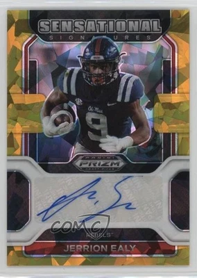 2023 Panini Chronicles Draft Picks Gold Ice Prizm Jerrion Ealy #SS-JEA Auto - Image 1 of 3
