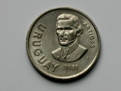 Uruguay 1981 $10 NUEVOS PESOS Coin EF+ with Toned-Lustre & National Hero Artigas - Image 1 of 2