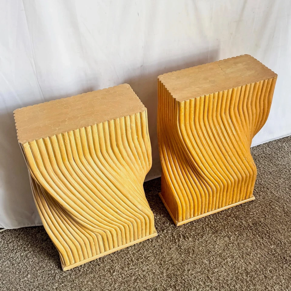 Bases de mesa vintage boho chic de ratán retorcido - un par Foto 1 de 1