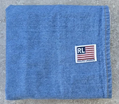ÚNICO Envejecido Ralph Lauren Denim Cambray 100% Algodón Estándar Almohada Falsa Foto 1 de 4