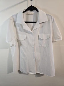 Belle Poque Bluse Damen 2XL weiß klassischer Kragen Kurzarm Knopfleiste - Bild 1 von 4