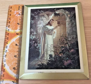 De colección 1942 CHRIST AT HEART'S DOOR Warner Sallman * Metal 5.5" x 6.75" * Arte de pared - Imagen 1 de 3