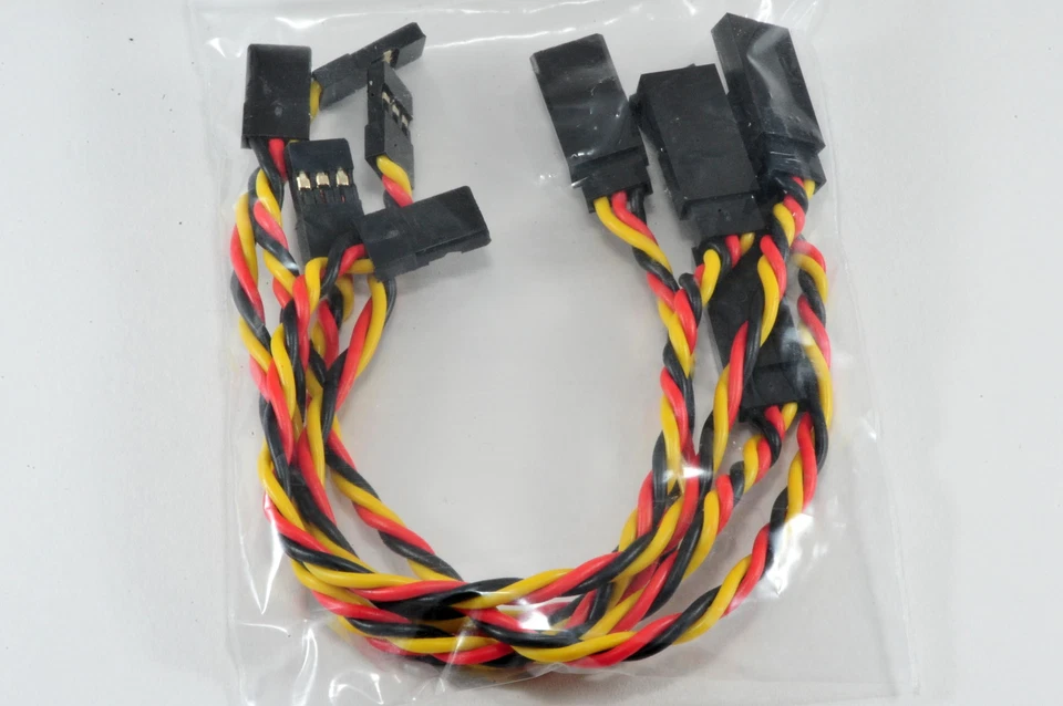5 Pack: (5) 15CM Twisted 22awg Servo Extensions Lead JR / Hitec - Image 1 of 2