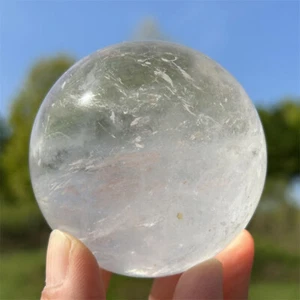 0.81LB Hand Carved Clear quartz Ball Natural Reiki Crystal Sphere Gift XQ2937 - Picture 1 of 12