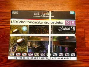 Enbrighten Color-Changing Outdoor Landscape LEDs Pathway Lights 6 Pucks 40ft NIB - Picture 1 of 3