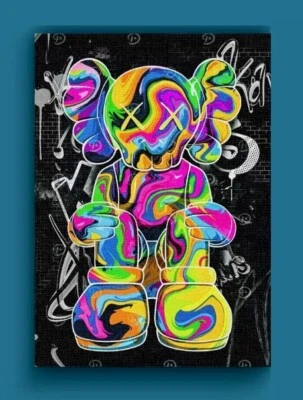 Impresión de arte urbano inspirada en KAWS - Arte pop estilo graffiti payaso - Lienzo de pared - A3 Foto 1 de 4