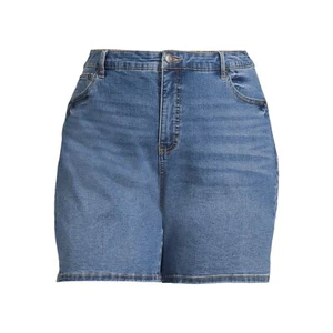 Terra & Sky Elastic Back Shorts Medium Wash Sizes 0x, 1x, 2x, 3x & 4x You Pick 1 - Picture 1 of 4