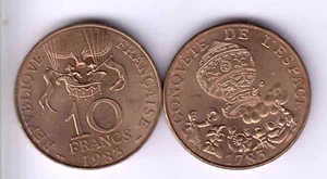 FRANCE 10 Francs 1983 rimA Space/Montgolfiere, near BU grade - Picture 1 of 1