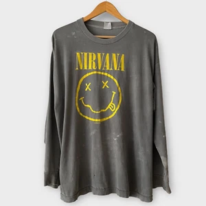 1992 Nirvana "Nevermind" Vintage Band Tour Grunge Rock Long Sleeve Tee Shirt 90s - Picture 1 of 3