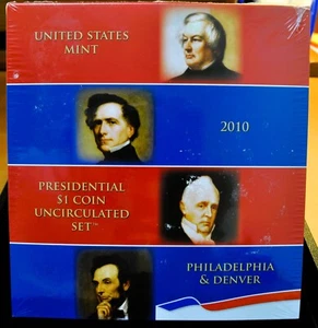 2010 P & D US Mint Presidential $1 Uncirculated 8 Coin Set - Sealed - Picture 1 of 2