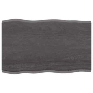 Table Top Dark Brown 80x50x2cm Treated Solid Wood Oak DIY Desk Panel Board - Picture 1 of 6