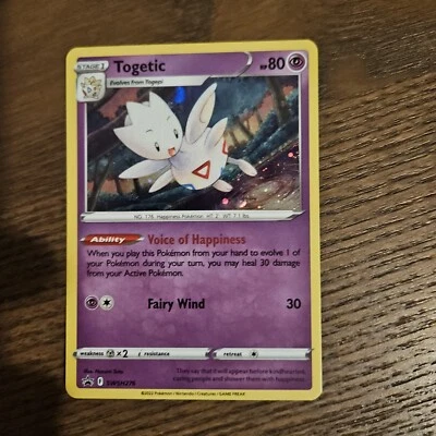 Togetic SWSH276 Promo Pokemon Sword & Shield Pokemon Card Holo Bleed 🌀SWIRL NM - Image 1 of 4