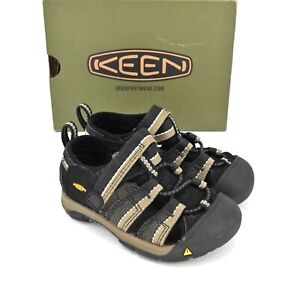 KEEN Toddler Boys Black Newport H2 Sandals Deep Lagoon Adjustable Straps Size 7