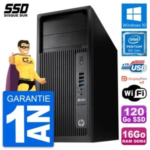 PC Tour HP WorkStation Z240 MT Pentium G4400 RAM 16Go SSD 120Go Windows 10 Wifi - Imagen 1 de 7